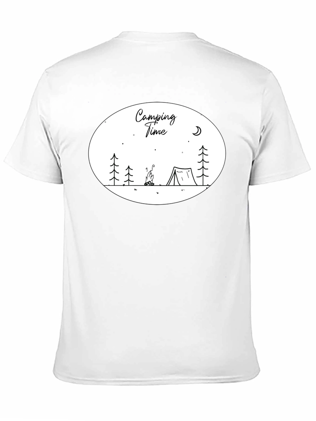 Camping Time Graphic Tee - Black Cotton Shirt