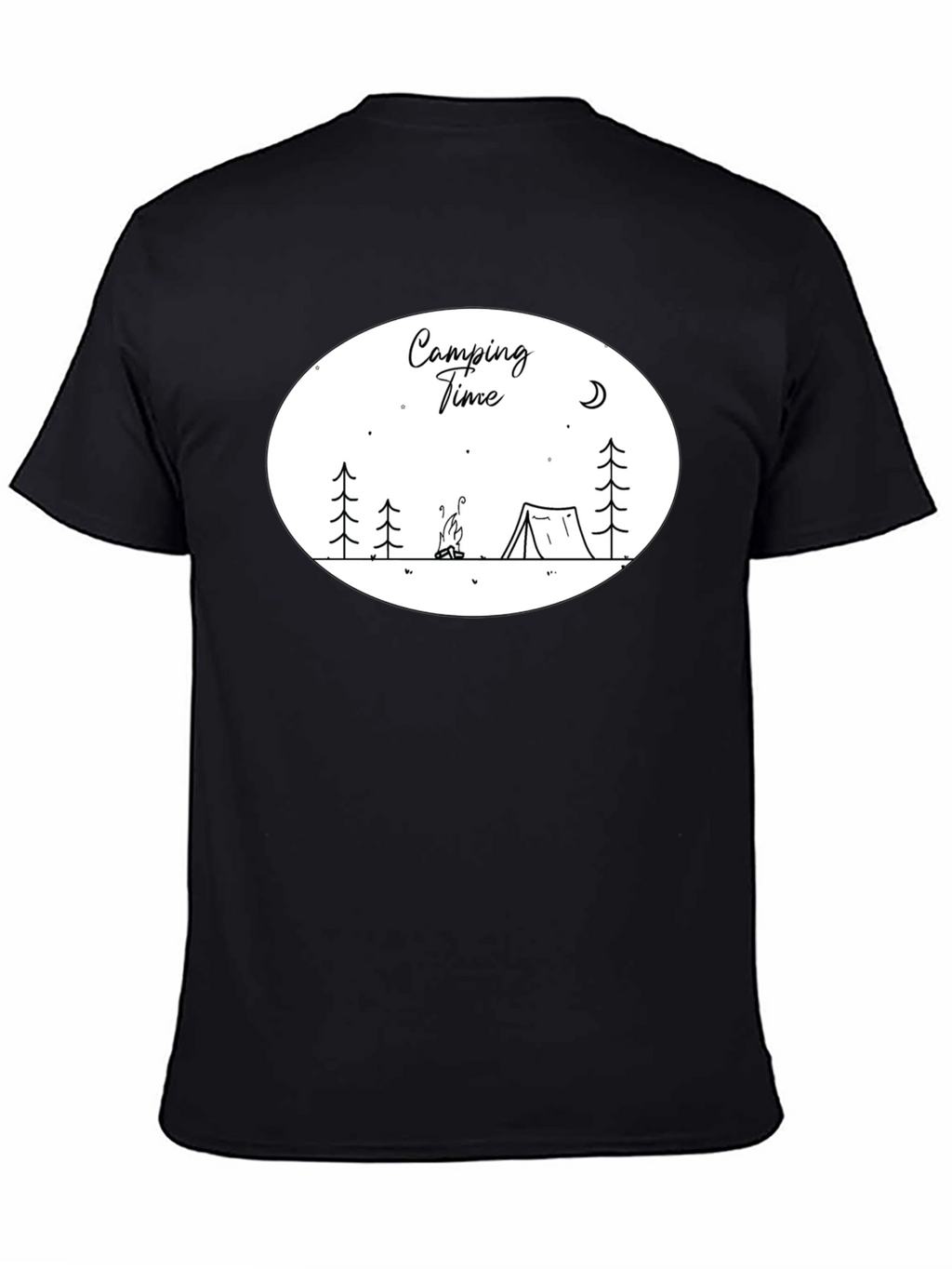 Camping Time Graphic Tee - Black Cotton Shirt