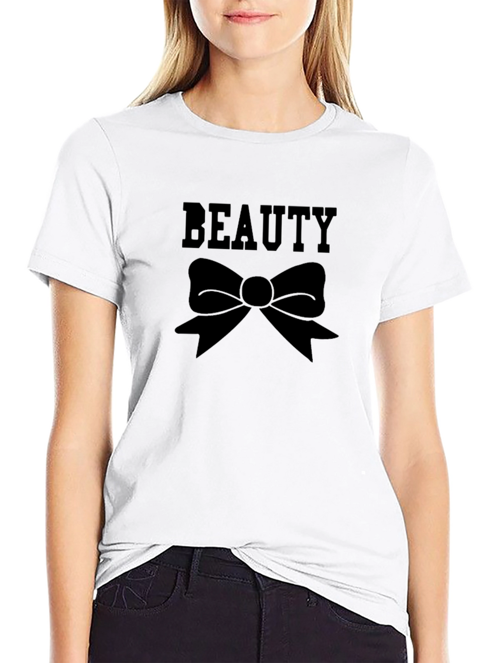 Beauty Bow Black Graphic Tee - Stylish Unisex Shirt