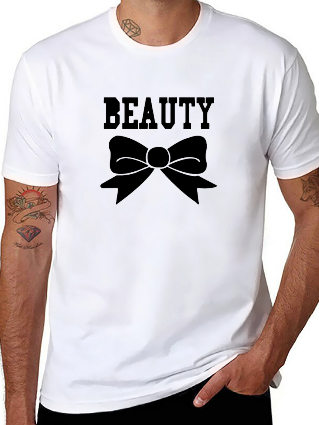 Beauty Bow Black Graphic Tee - Stylish Unisex Shirt