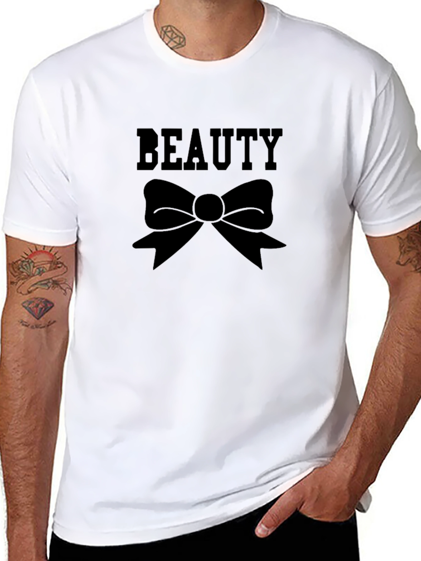 Beauty Bow Black Graphic Tee - Stylish Unisex Shirt