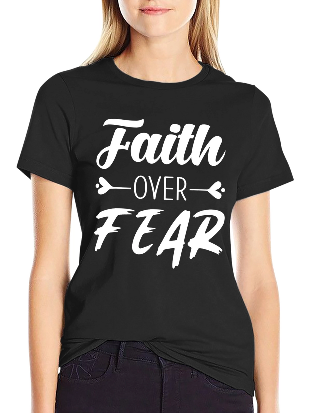 Faith Over Fear Graphic T-Shirt - Black