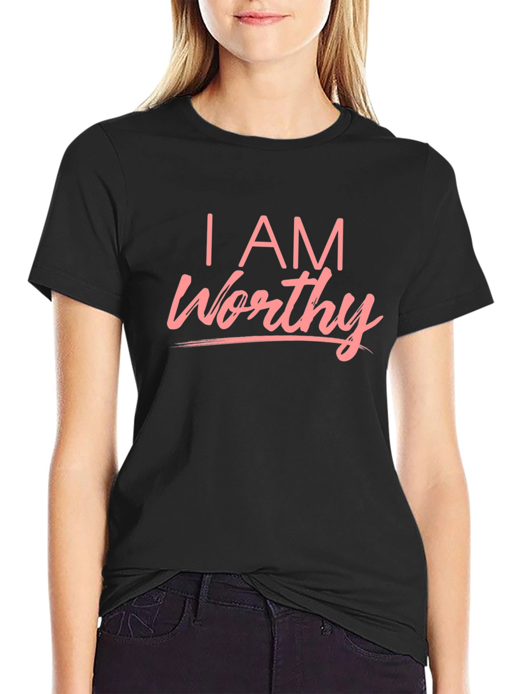 I AM Worthy Graphic Tee - Black T-Shirt