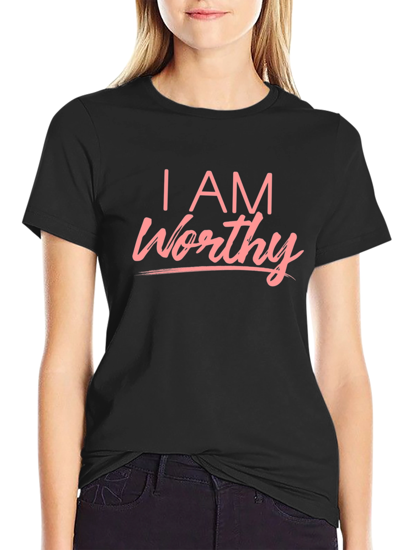 I AM Worthy Graphic Tee - Black T-Shirt