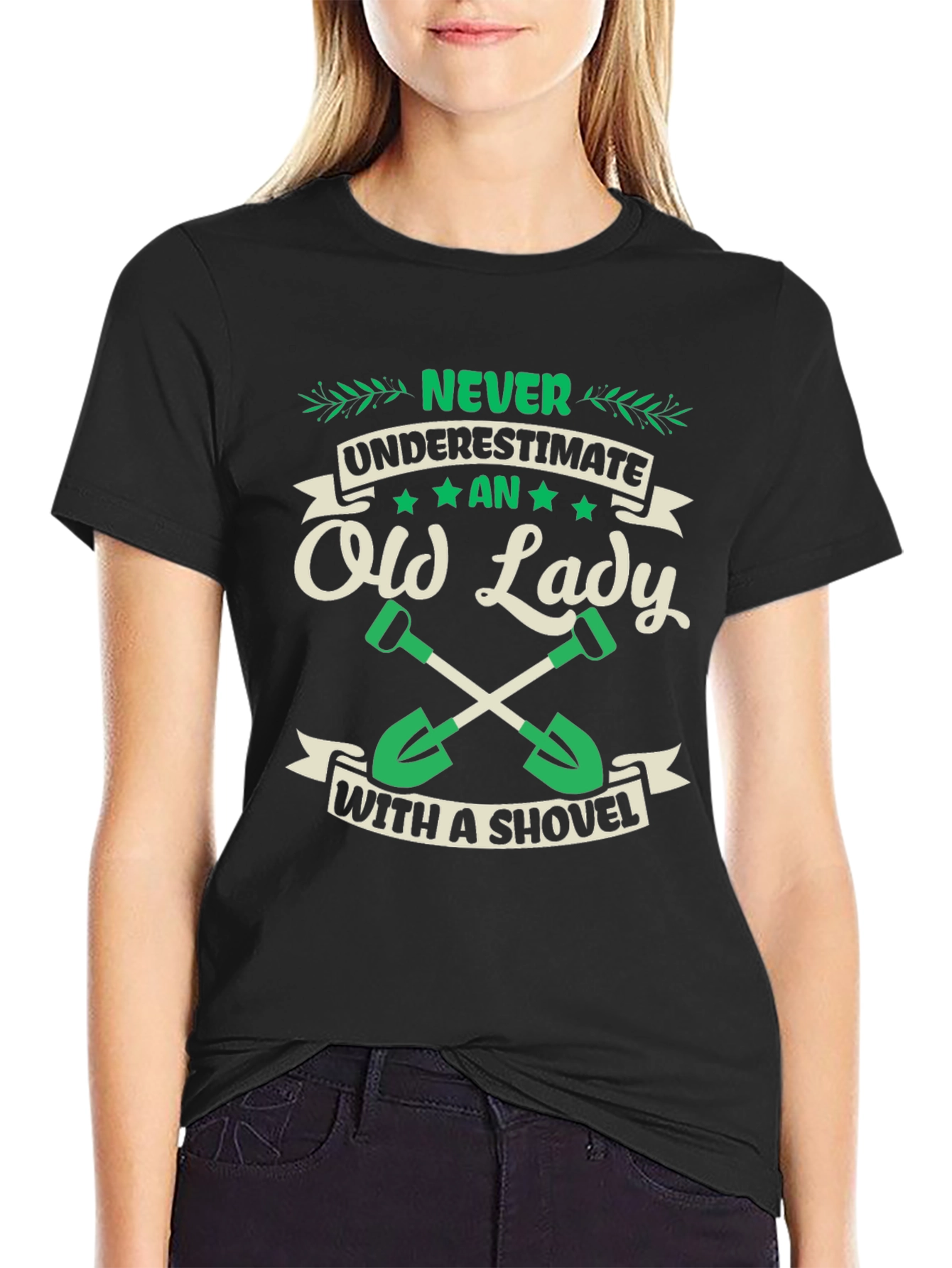 Old Lady With Shovel Graphic T-Shirt