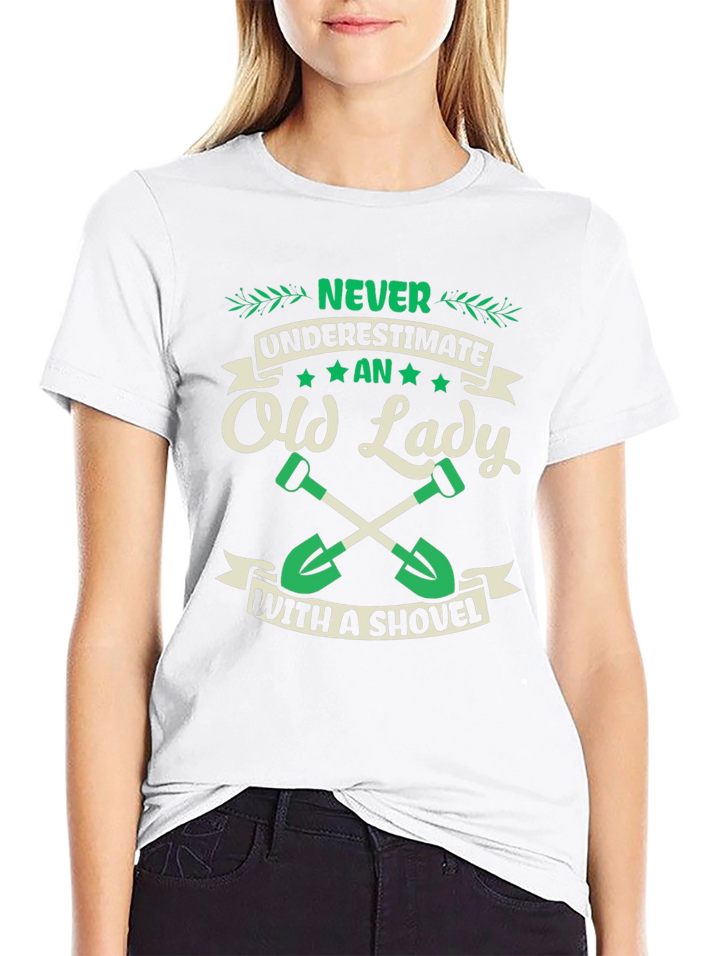 Old Lady With Shovel Graphic T-Shirt