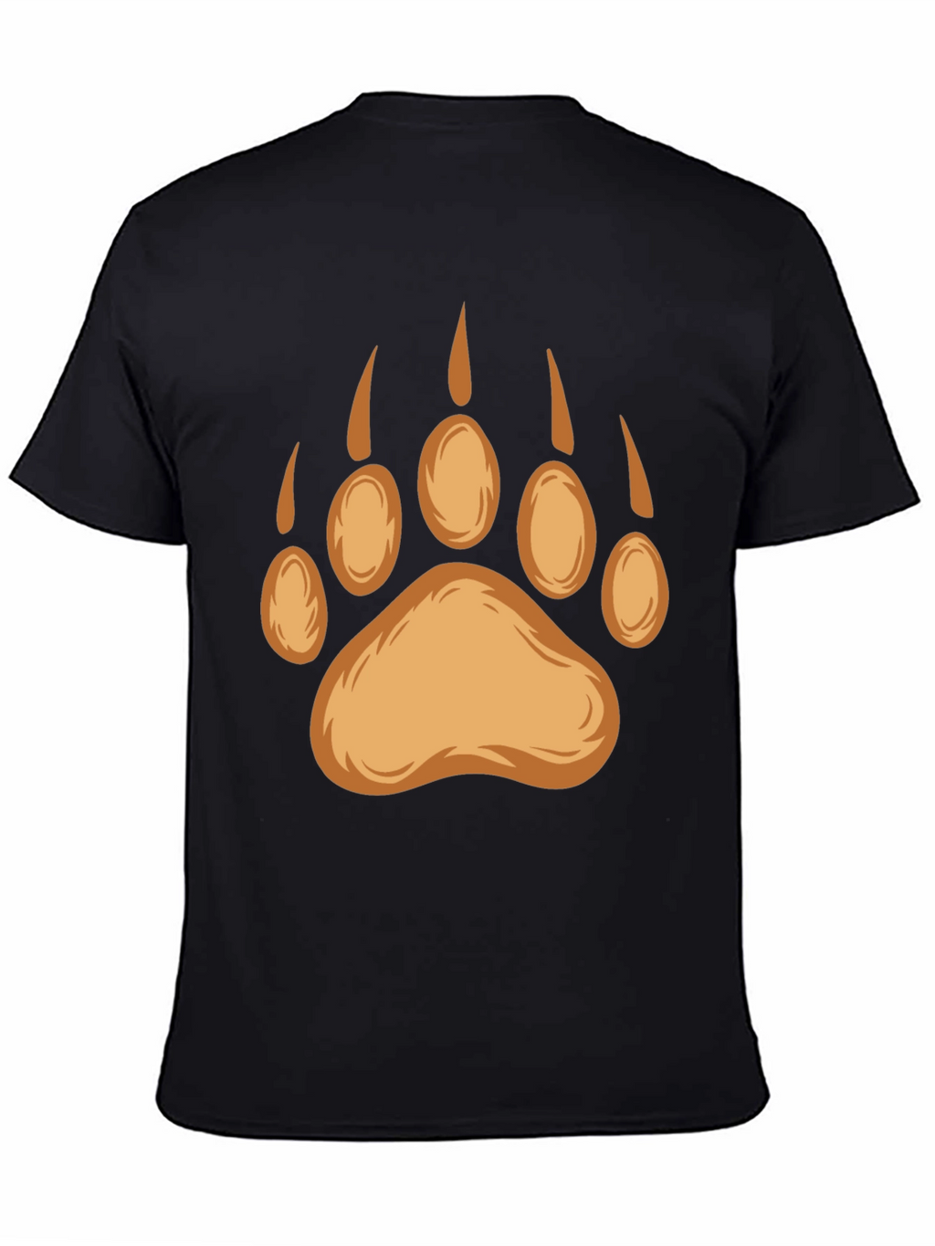 Bear Paw Print Graphic Tee - Black