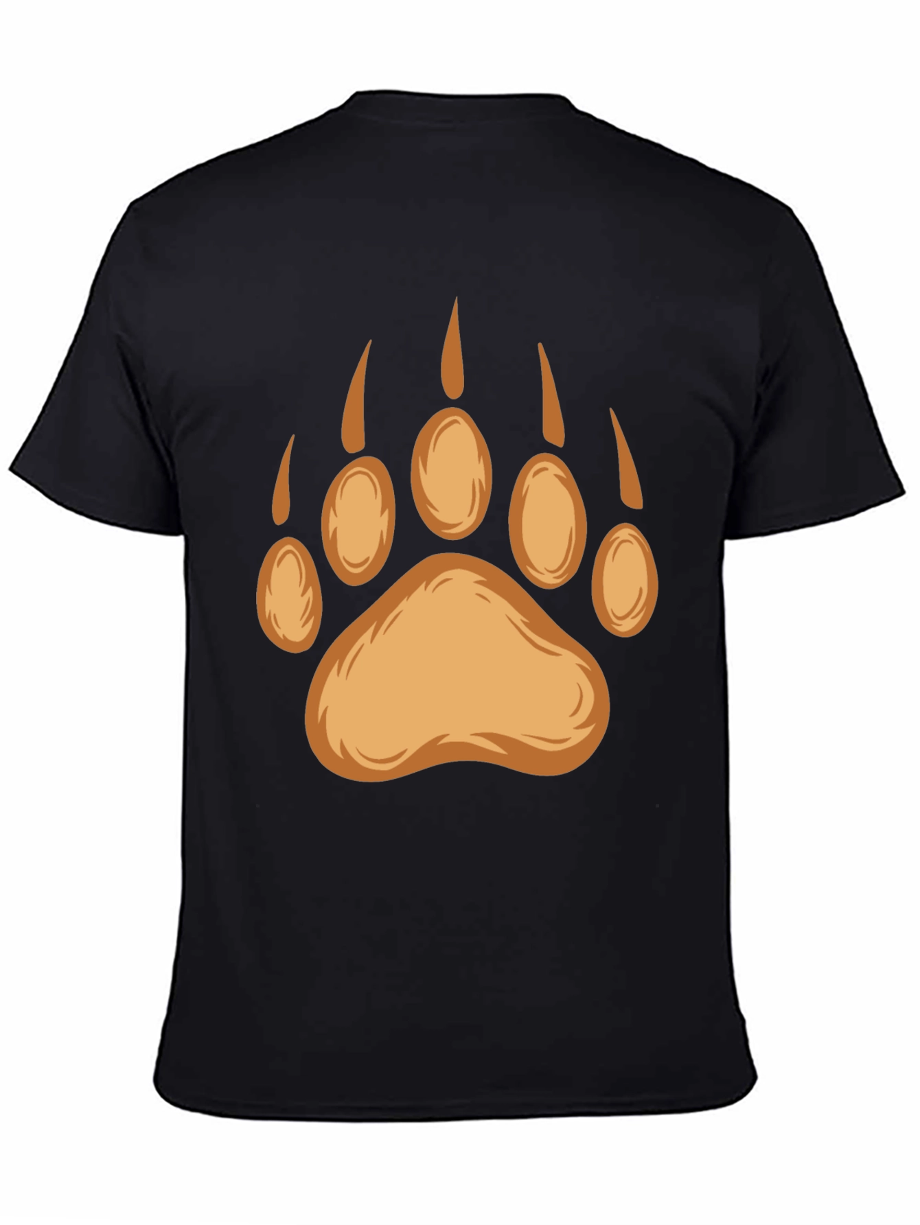 Bear Paw Print Graphic Tee - Black