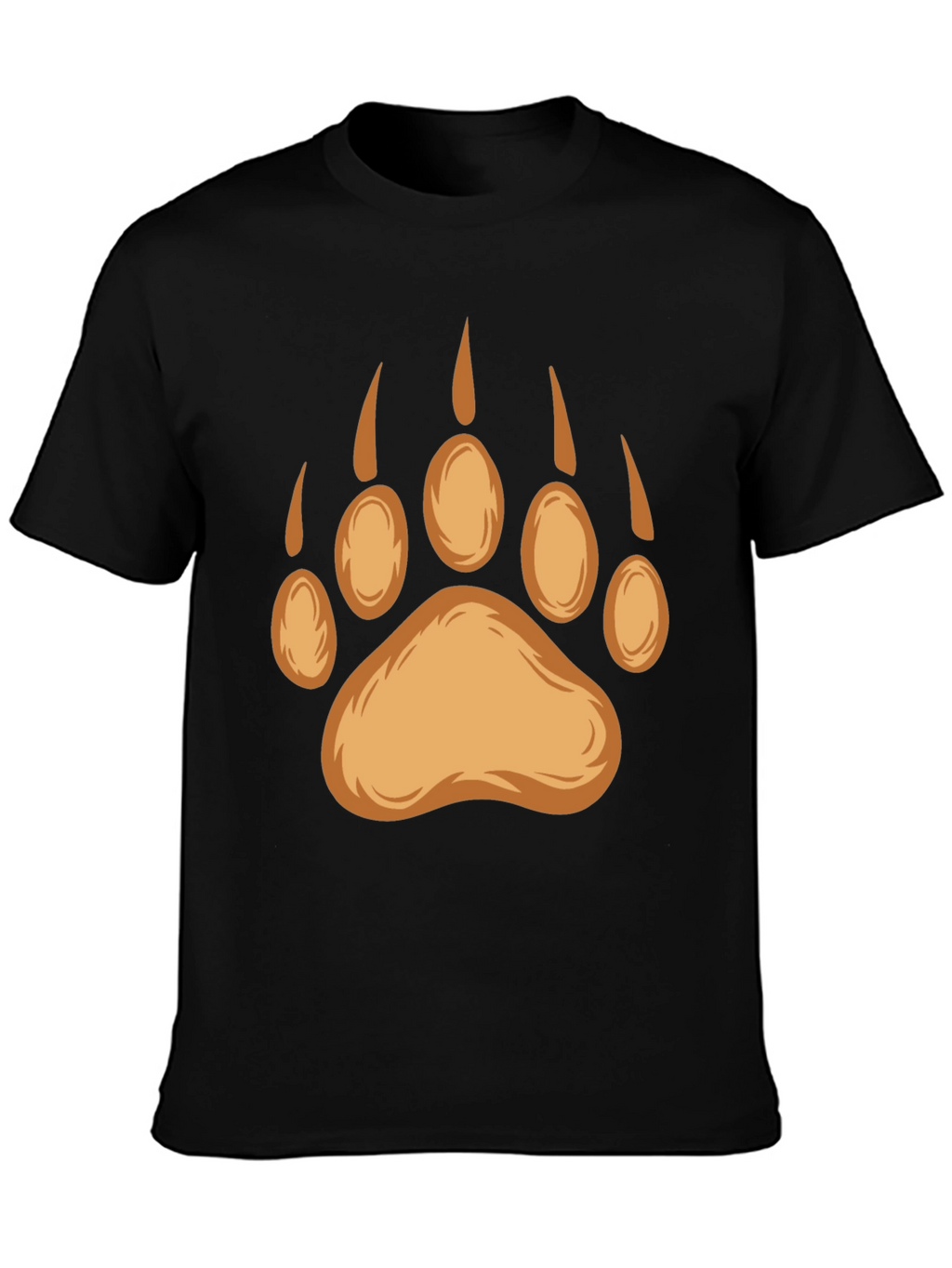 Bear Paw Print Graphic Tee - Black