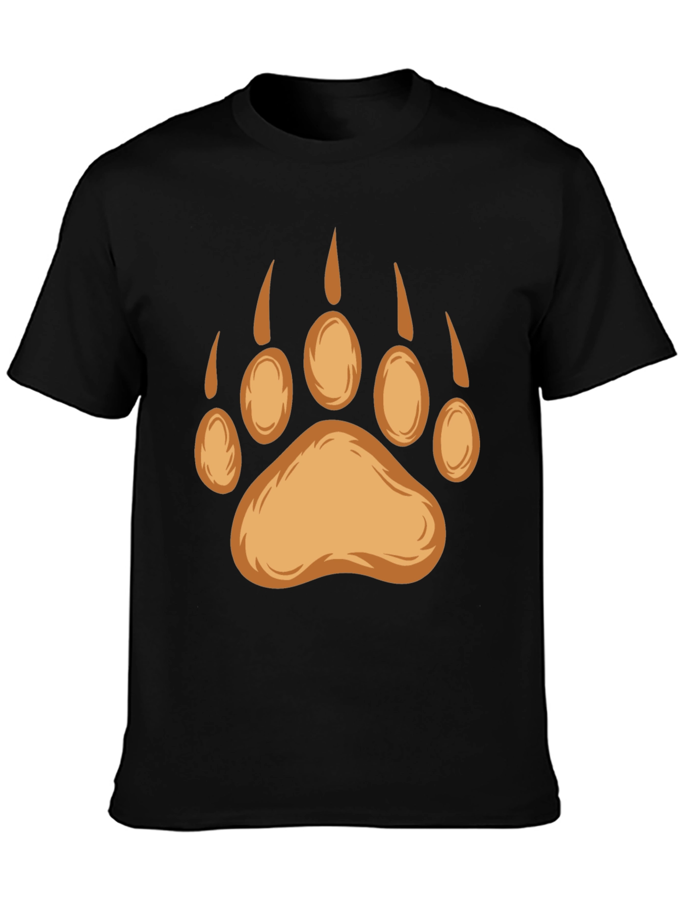 Bear Paw Print Graphic Tee - Black