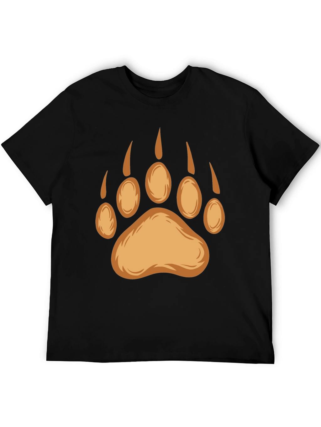 Bear Paw Print Graphic Tee - Black