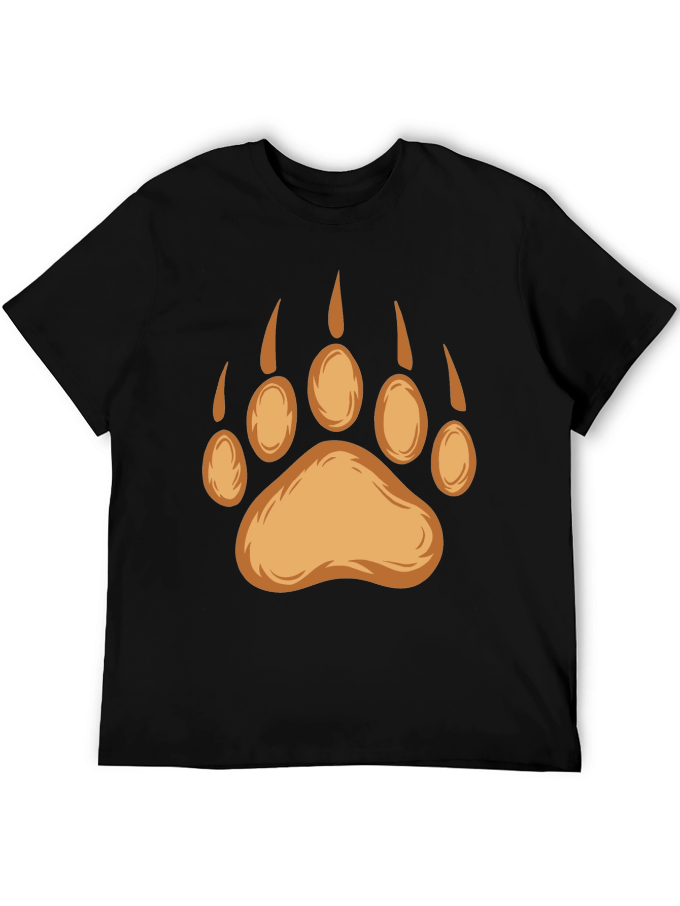 Bear Paw Print Graphic Tee - Black