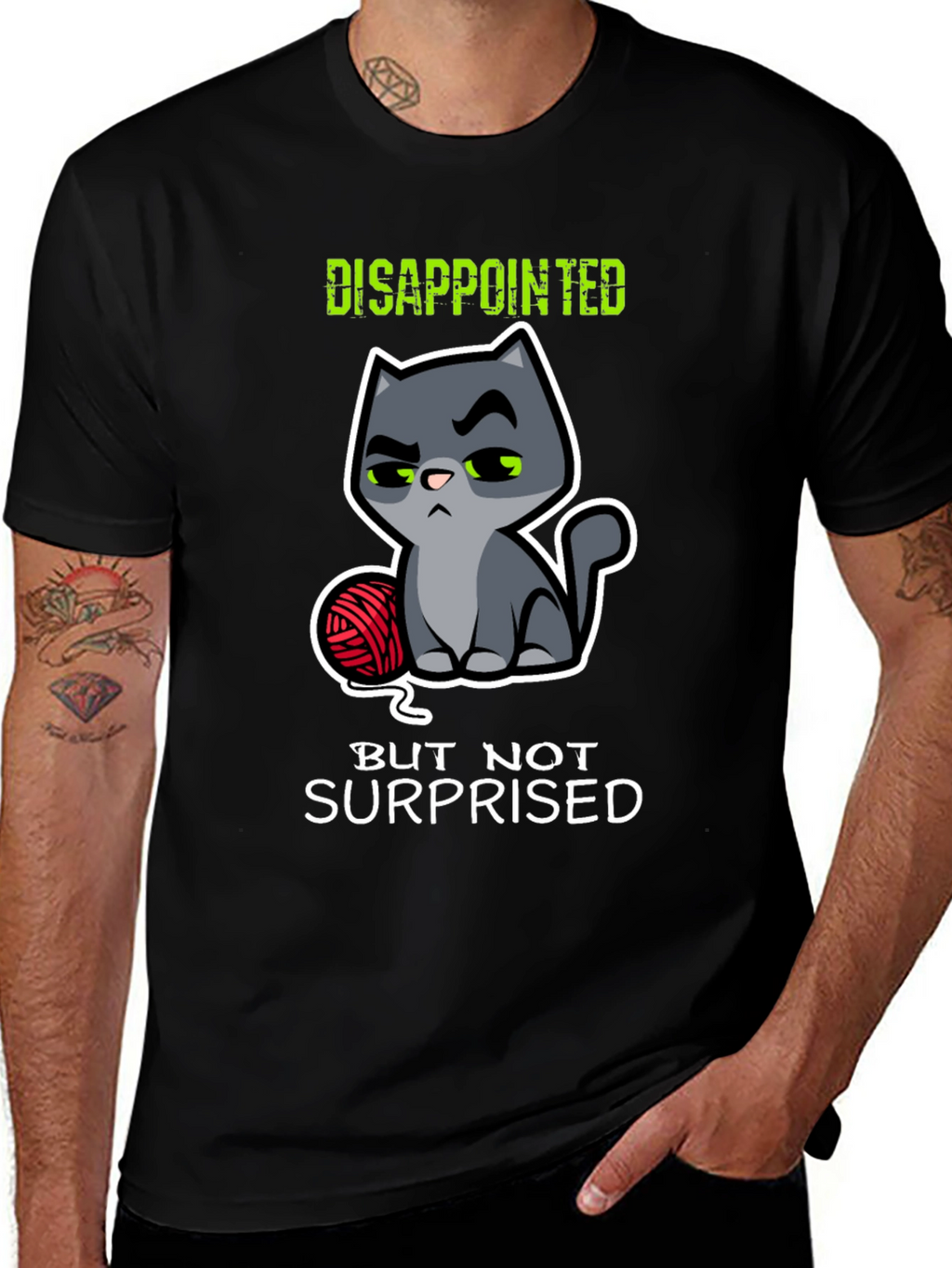 Disappointed Cat Graphic T-Shirt - Funny Kitten Tee
