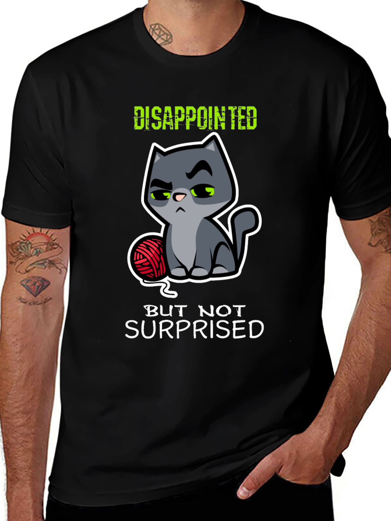 Disappointed Cat Graphic T-Shirt - Funny Kitten Tee