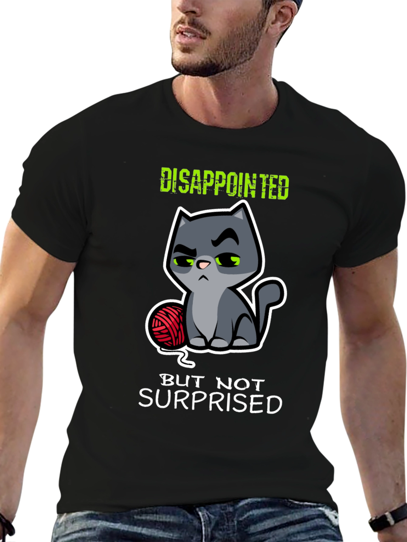 Disappointed Cat Graphic T-Shirt - Funny Kitten Tee
