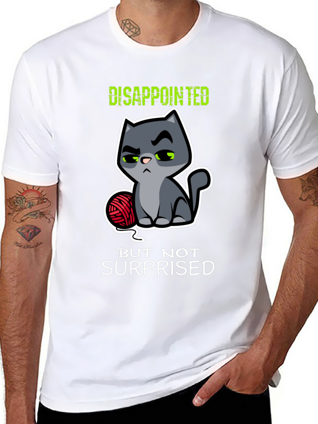 Disappointed Cat Graphic T-Shirt - Funny Kitten Tee