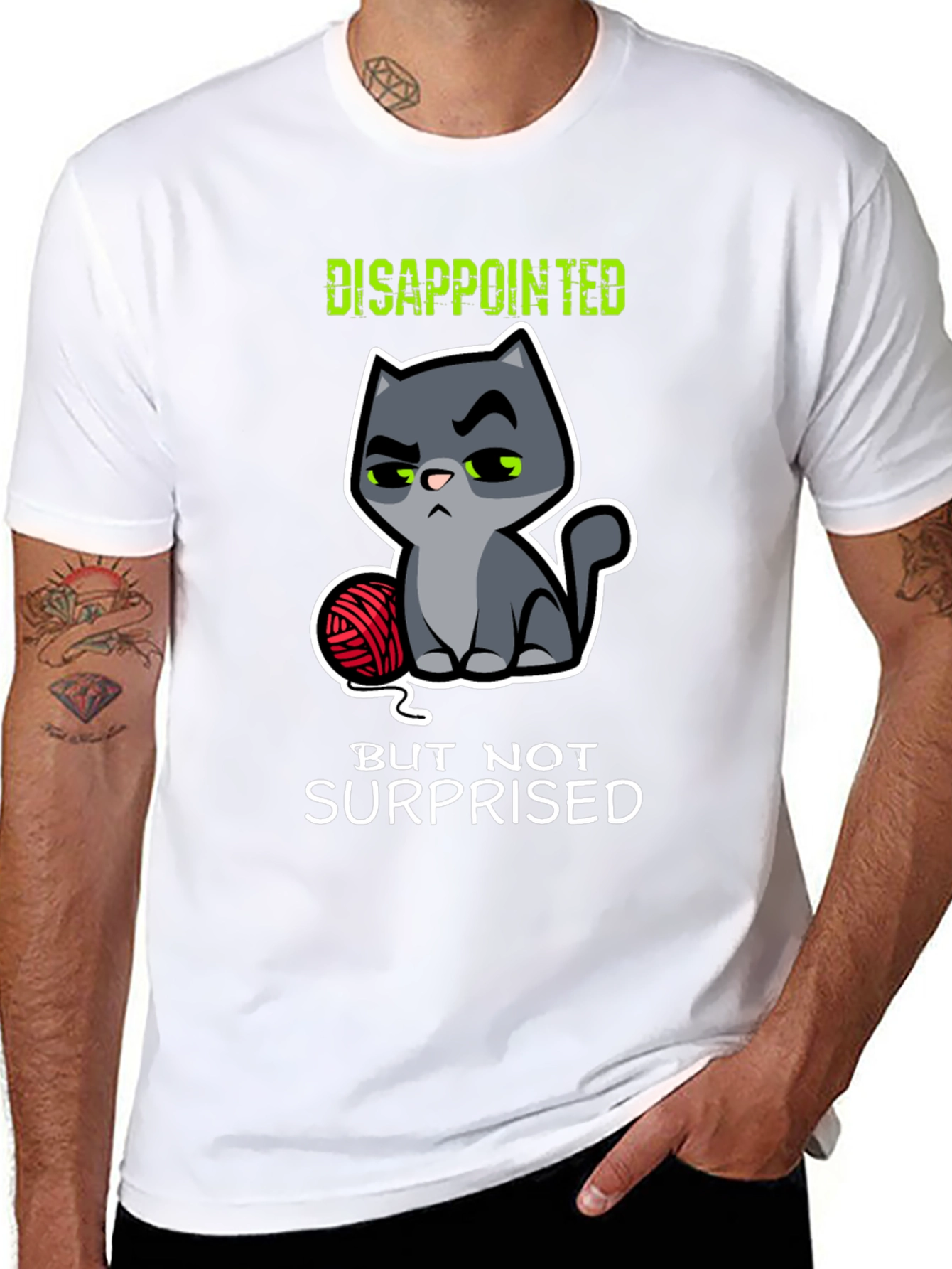 Disappointed Cat Graphic T-Shirt - Funny Kitten Tee