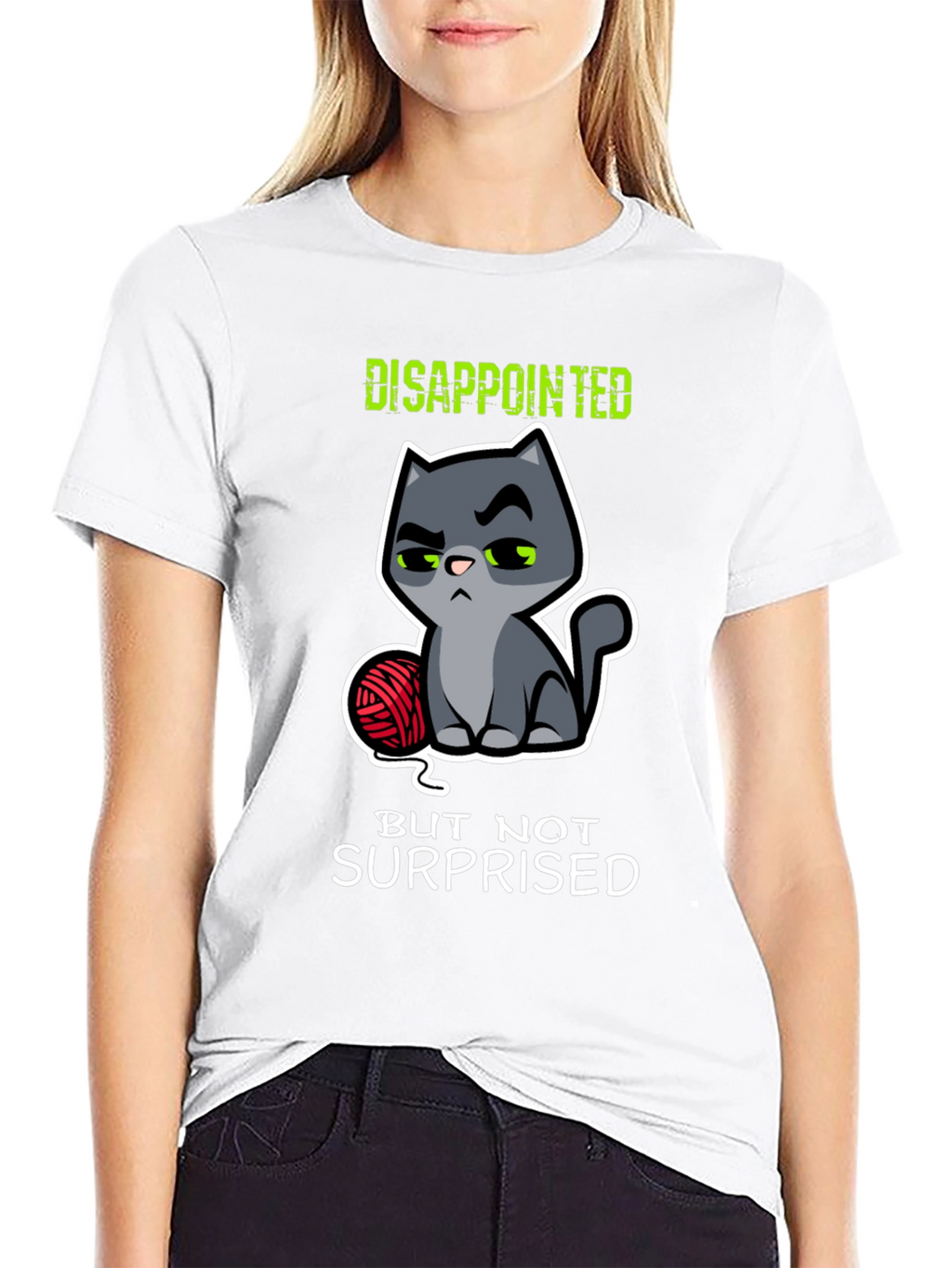 Disappointed Cat Graphic T-Shirt - Funny Kitten Tee