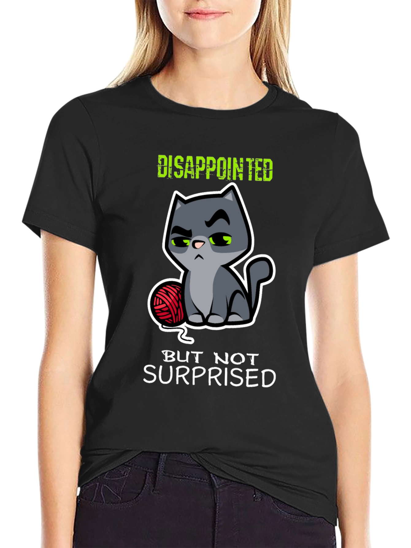 Disappointed Cat Graphic T-Shirt - Funny Kitten Tee