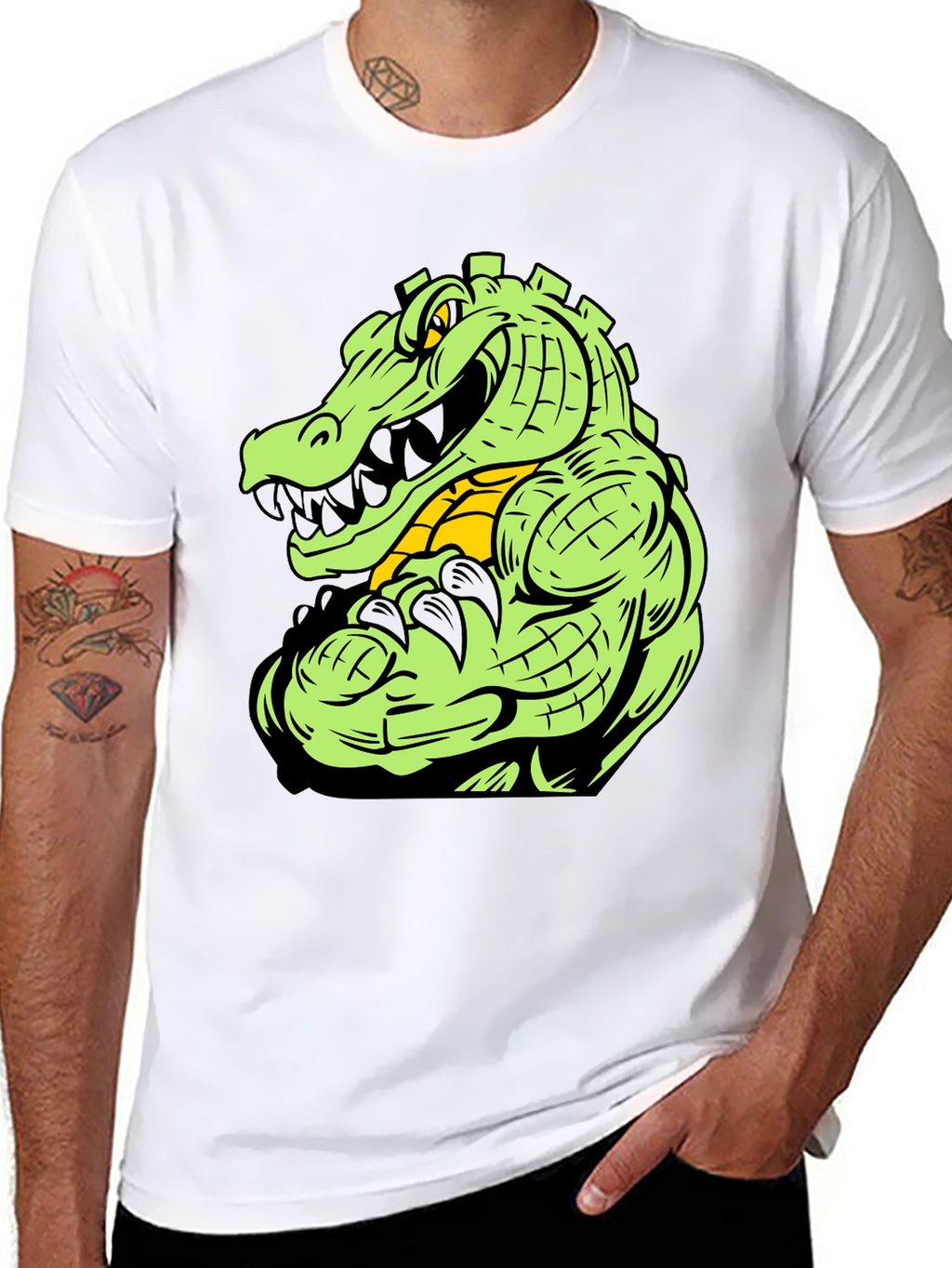 Gator Graphic Tee - Black Cotton T-Shirt