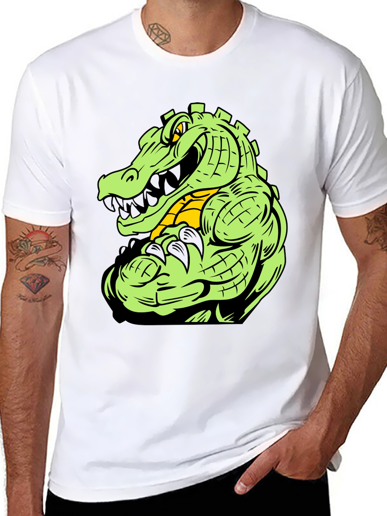 Gator Graphic Tee - Black Cotton T-Shirt