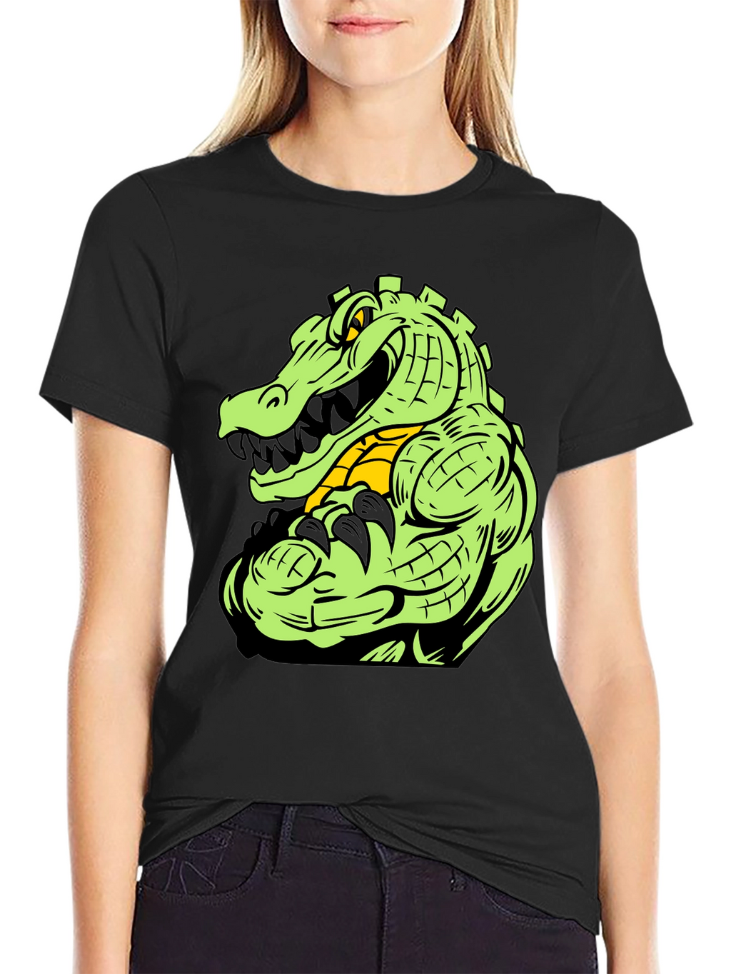 Gator Graphic Tee - Black Cotton T-Shirt