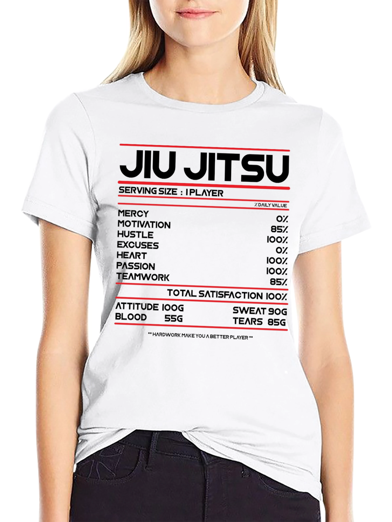 Jiu Jitsu Nutrition Facts Black T-Shirt