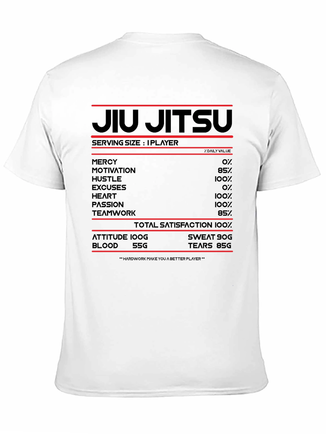 Jiu Jitsu Nutrition Facts Black T-Shirt