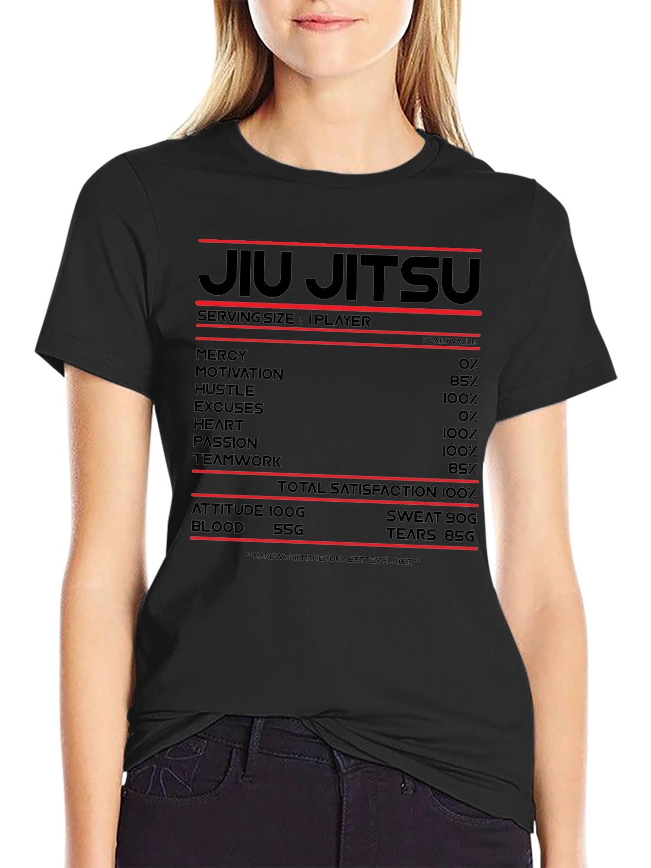 Jiu Jitsu Nutrition Facts Black T-Shirt
