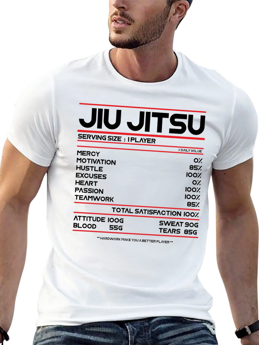 Jiu Jitsu Nutrition Facts Black T-Shirt