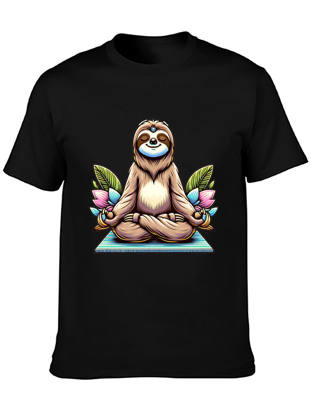 Meditating Sloth T-Shirt - Zen Cartoon Graphic Tee
