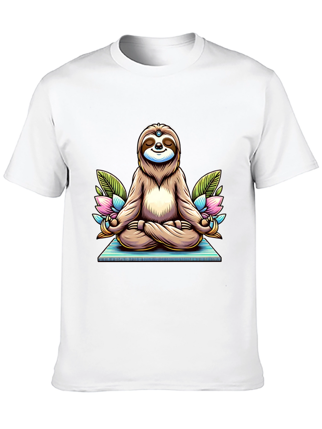 Meditating Sloth T-Shirt - Zen Cartoon Graphic Tee