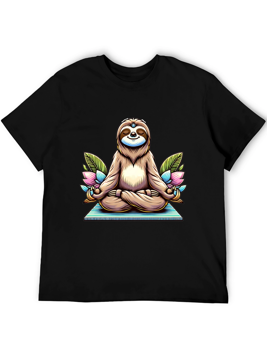 Meditating Sloth T-Shirt - Zen Cartoon Graphic Tee