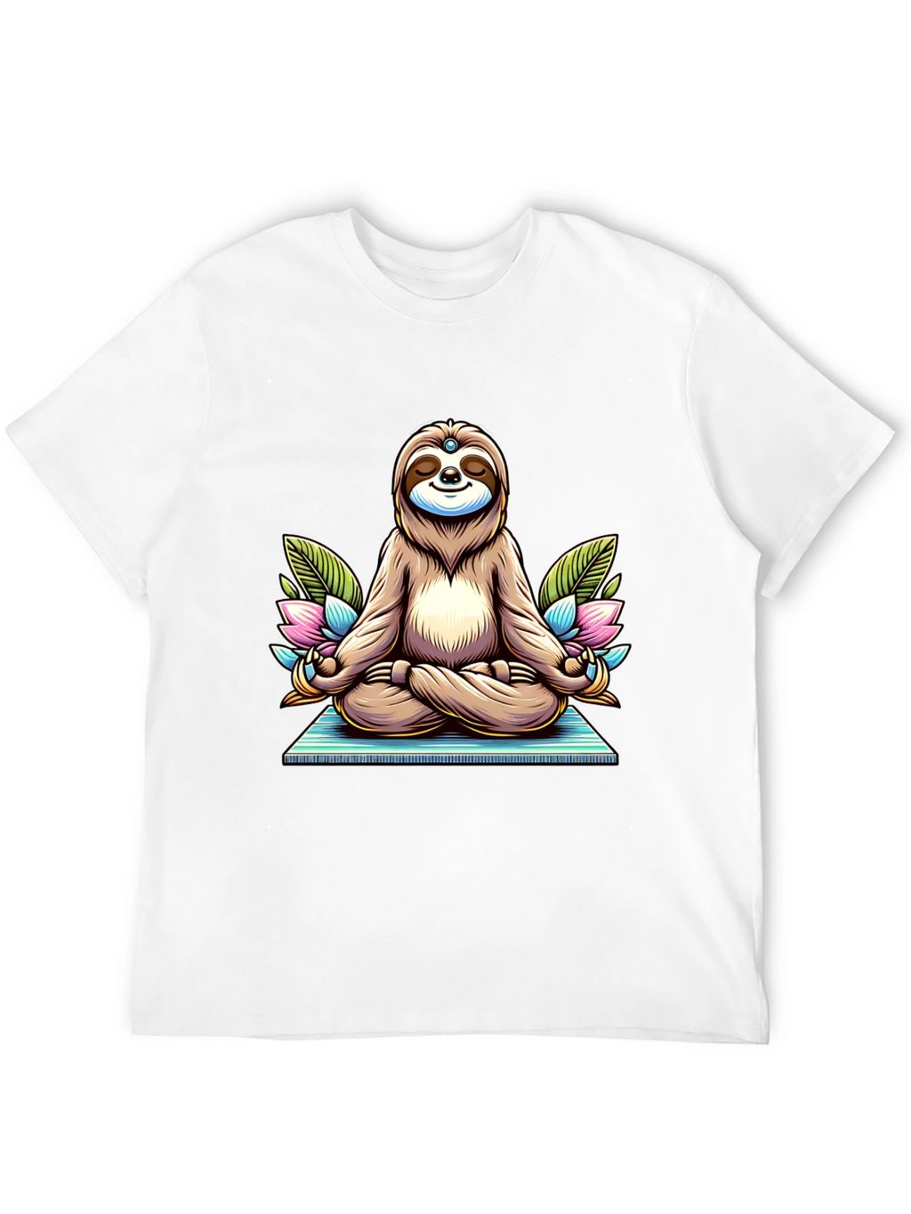 Meditating Sloth T-Shirt - Zen Cartoon Graphic Tee