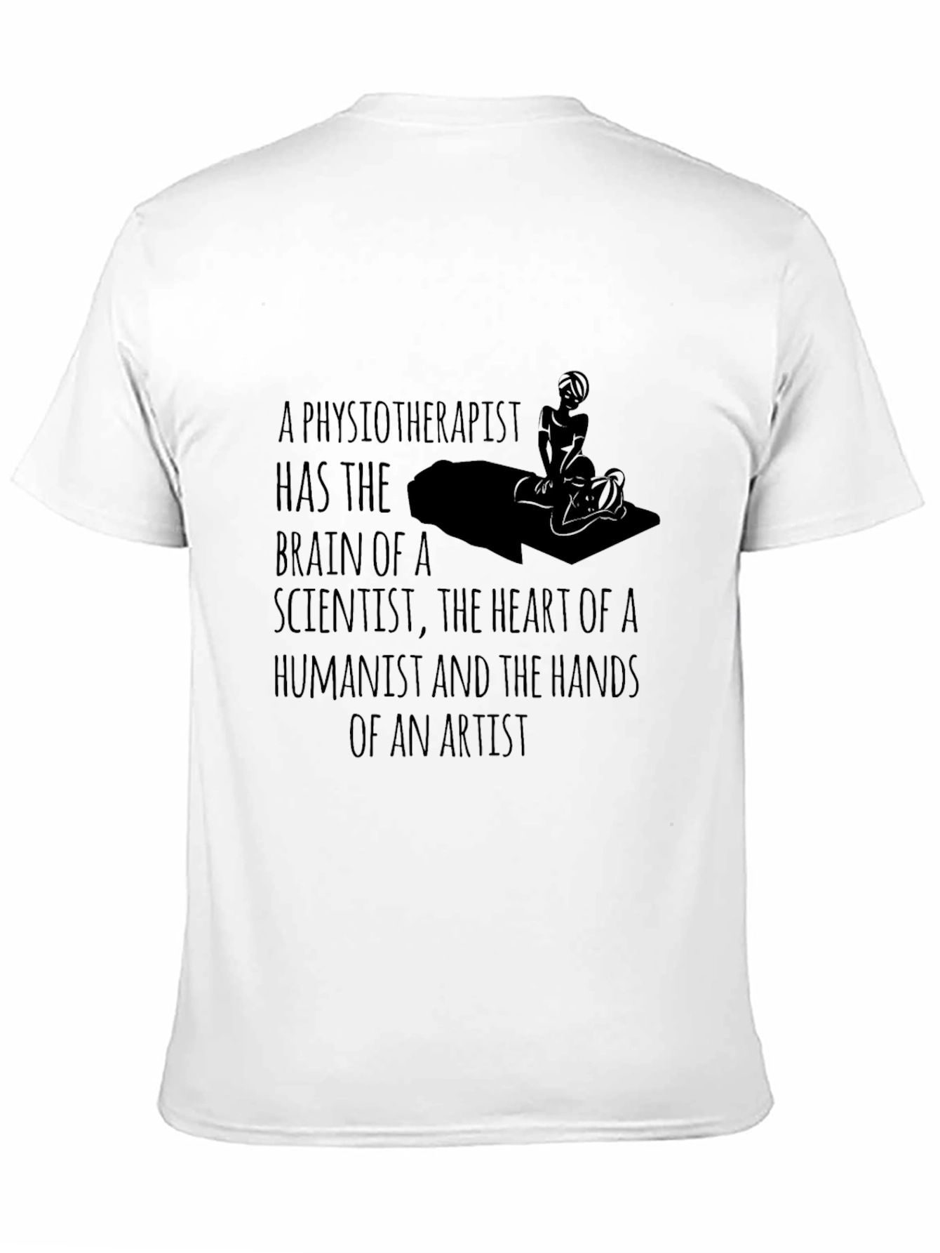 Physiotherapist Brain Heart Hands Artist Black T-Shirt