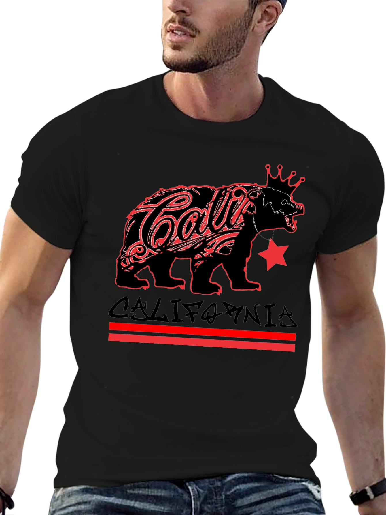 California Bear Black Graphic Tee