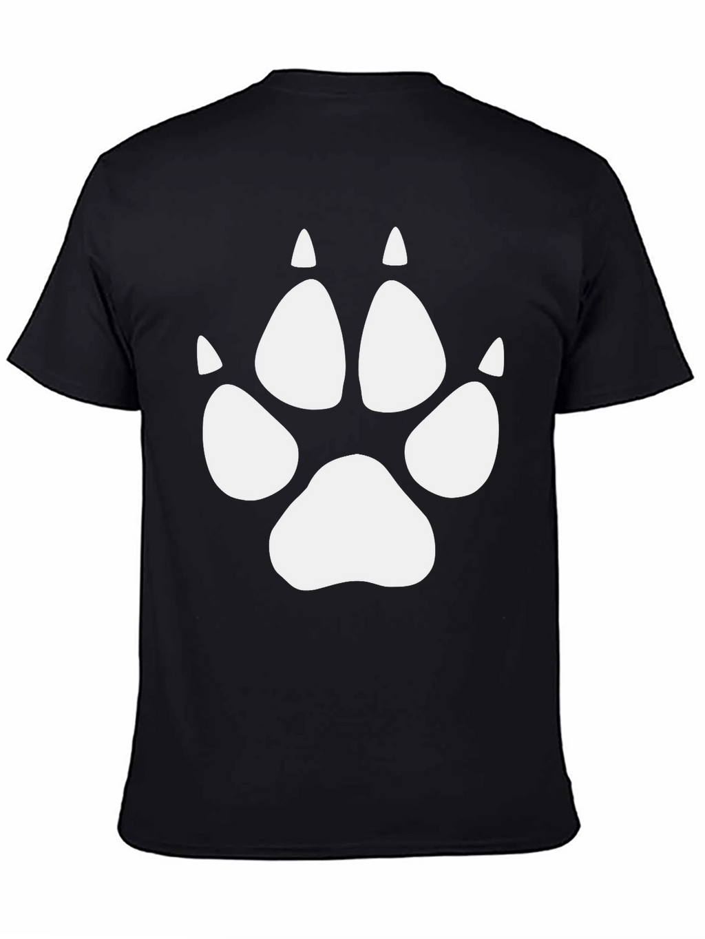 Wolf Paw Print Tee - Black Crew Neck T-Shirt