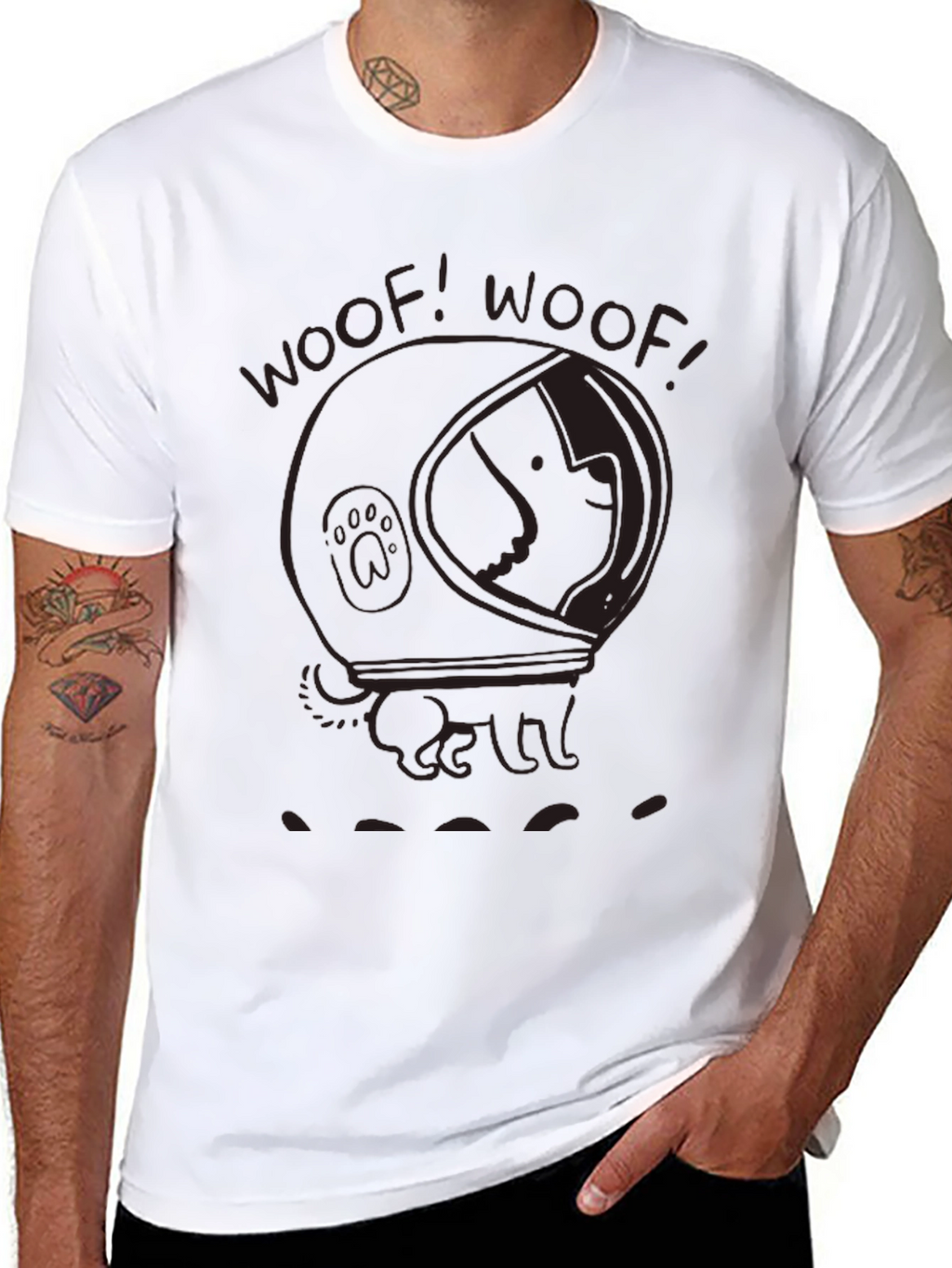 Astronaut Dog Woof! T-Shirt