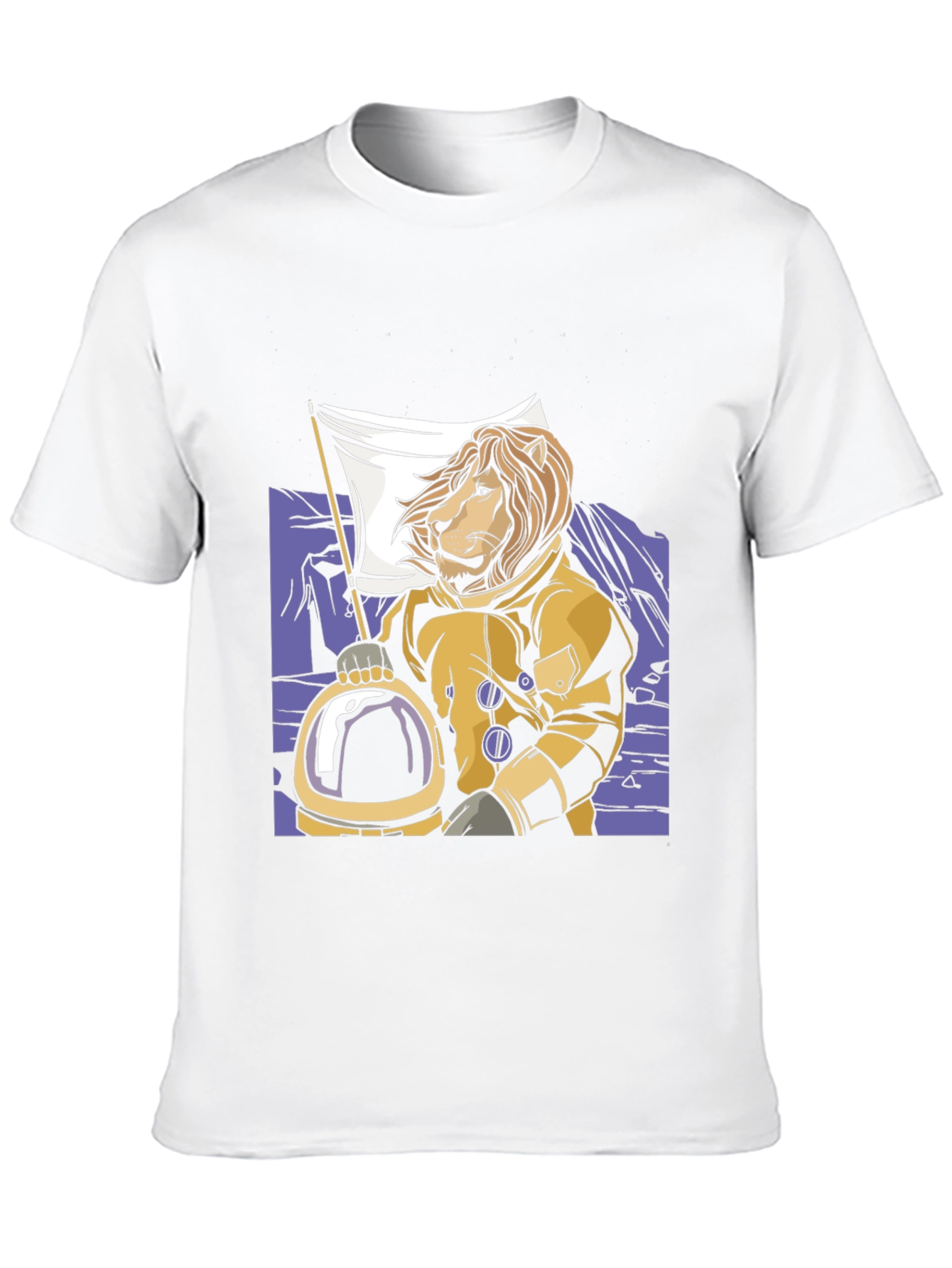 Lion Astronaut Graphic Tee -  Black