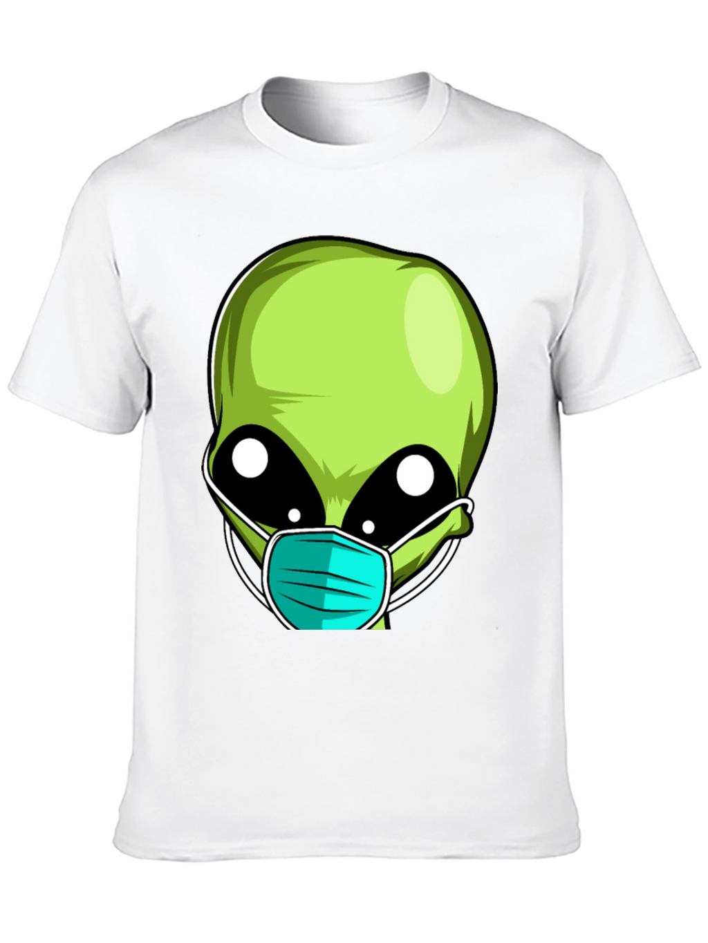 Alien Face Mask Novelty T-Shirt