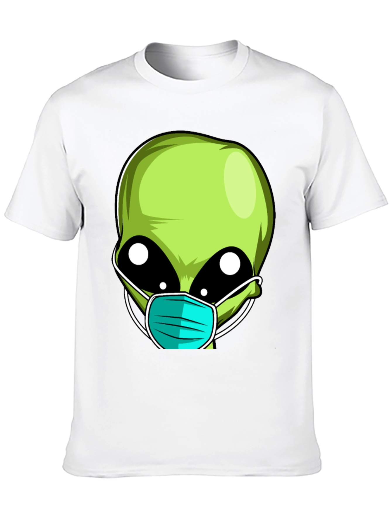 Alien Face Mask Novelty T-Shirt