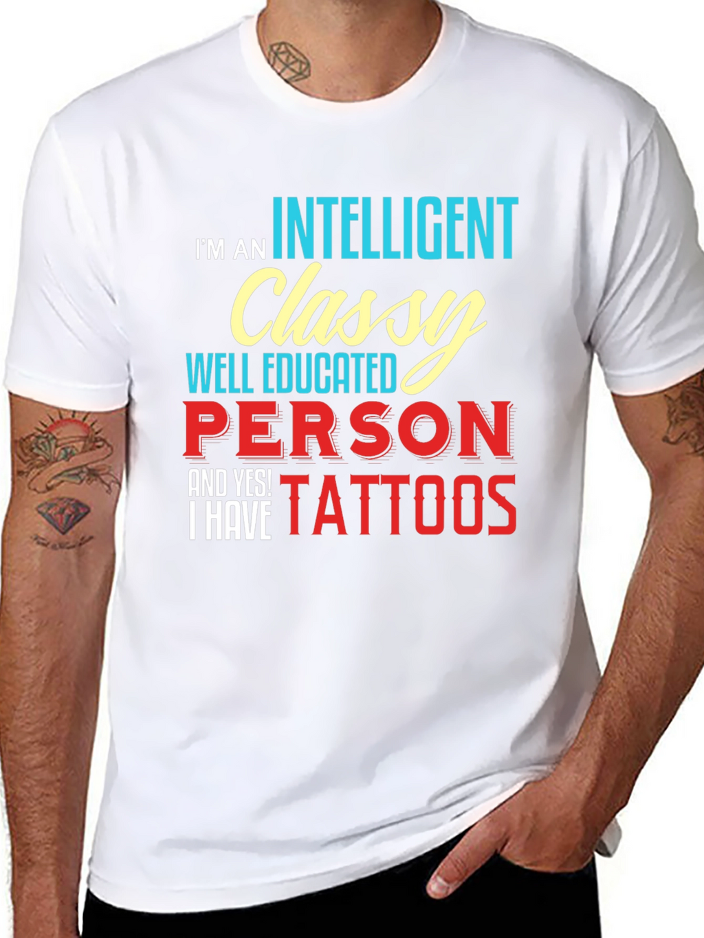 Intelligent Classy Tattooed T-Shirt