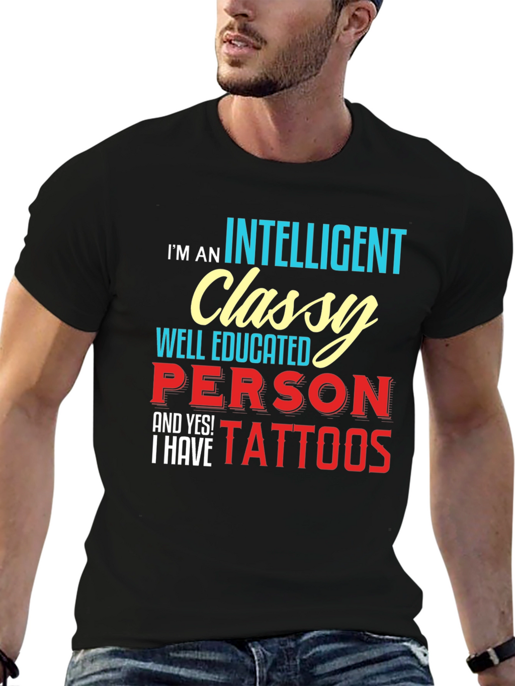 Intelligent Classy Tattooed T-Shirt