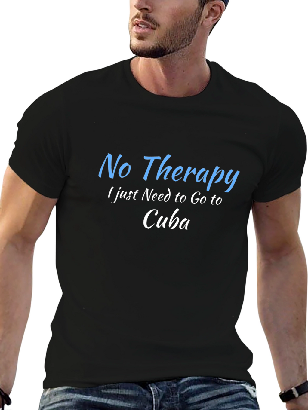 No Therapy Cuba T-Shirt - Black Graphic Tee