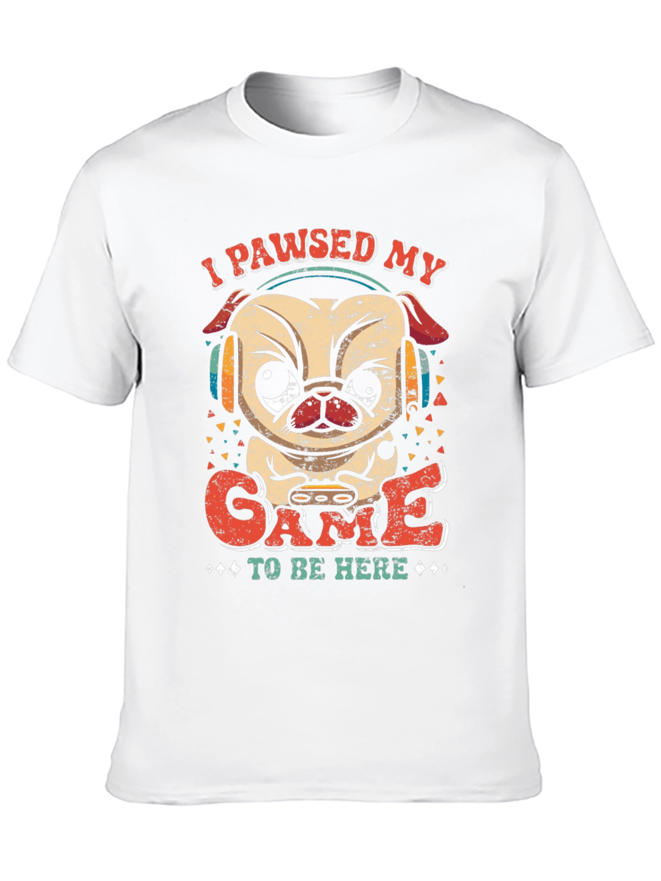 Funny Gamer Pug T-Shirt - I Paused My Game