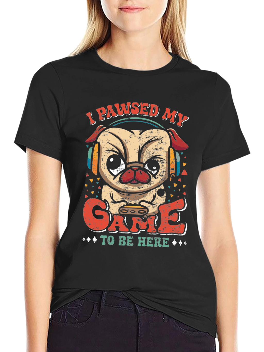 Funny Gamer Pug T-Shirt - I Paused My Game