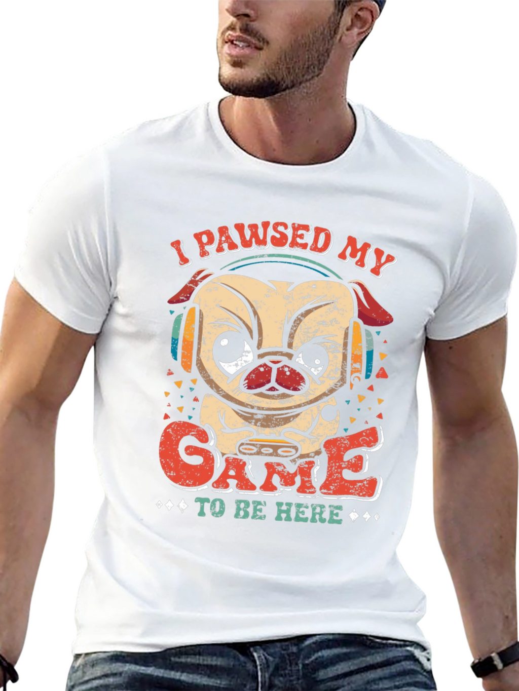 Funny Gamer Pug T-Shirt - I Paused My Game