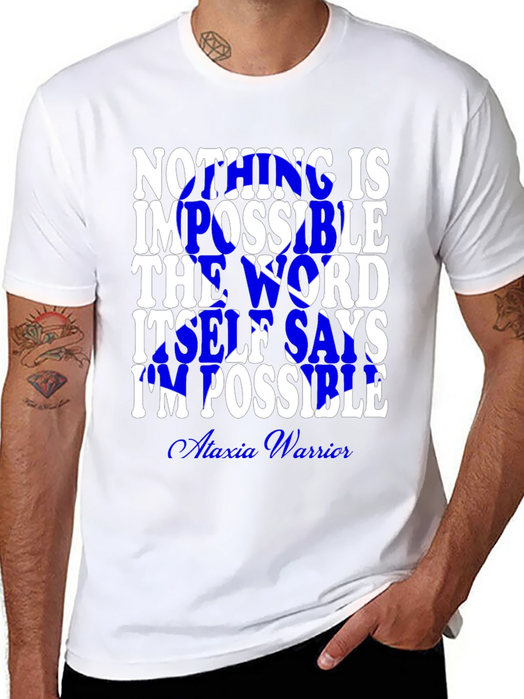 Inspirational Impossible Graphic Tee - Ataxia Warrior