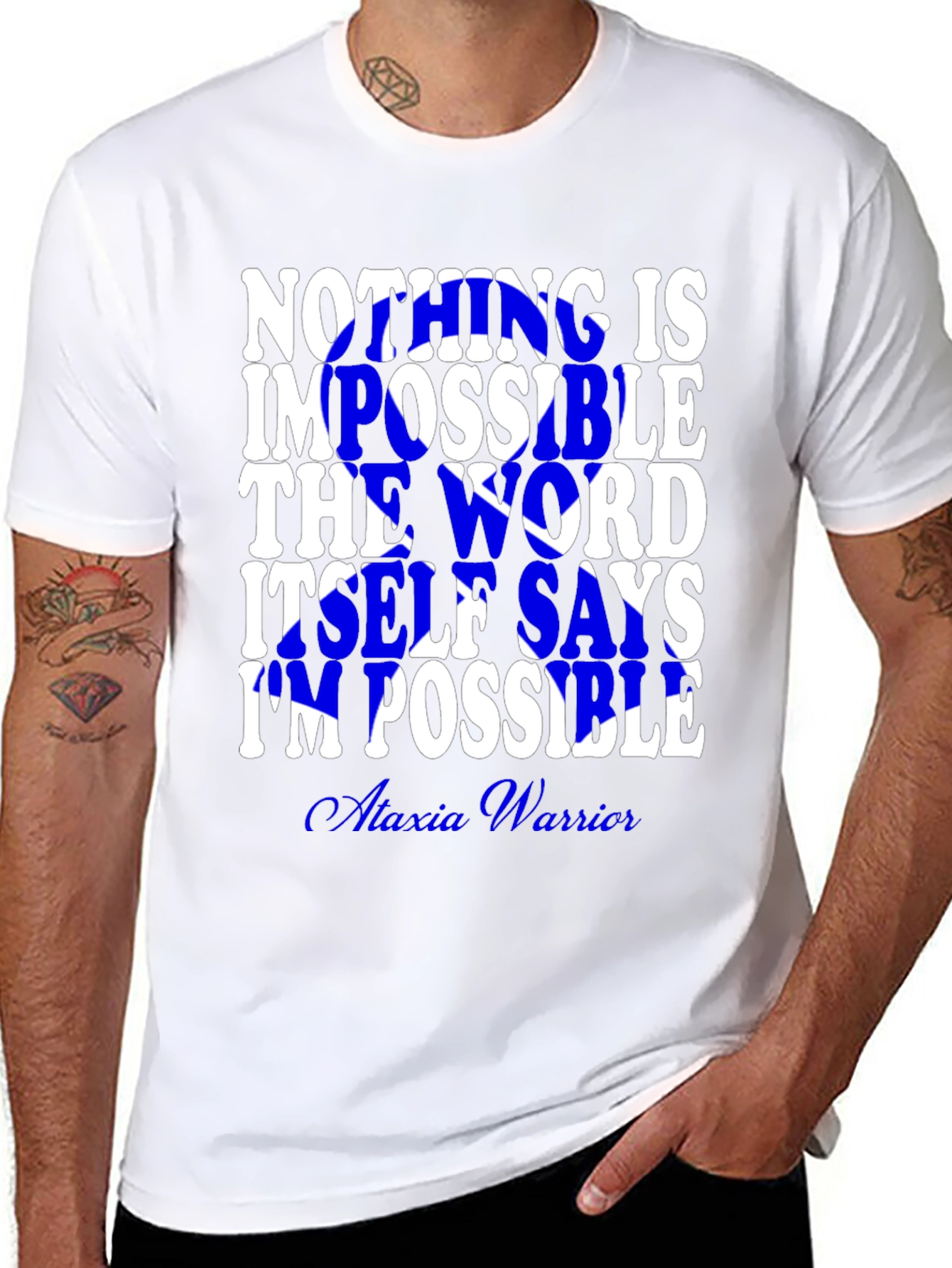 Inspirational Impossible Graphic Tee - Ataxia Warrior