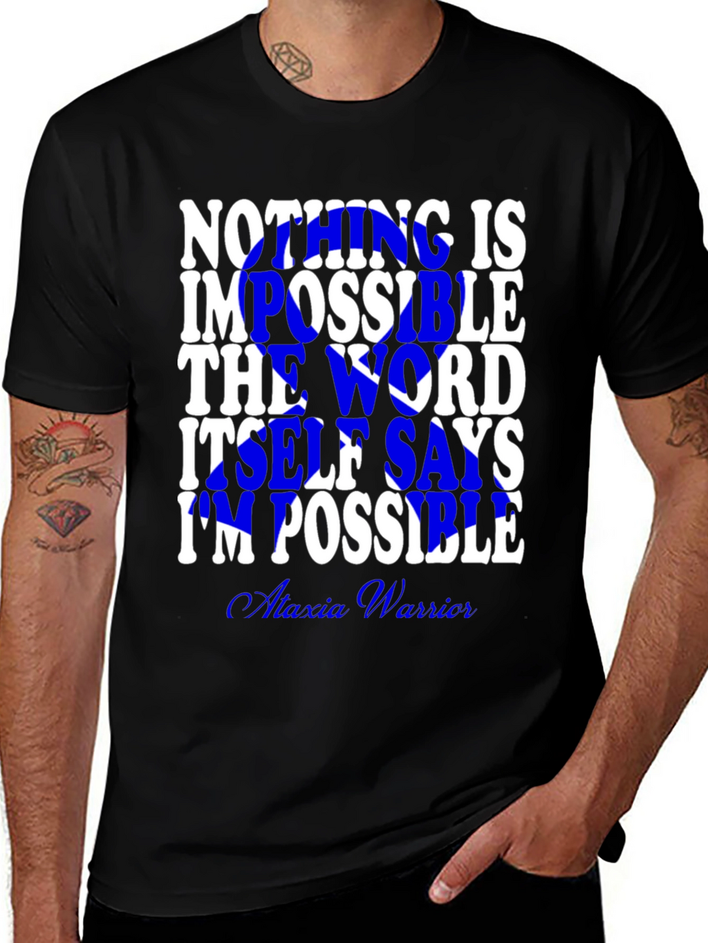 Inspirational Impossible Graphic Tee - Ataxia Warrior